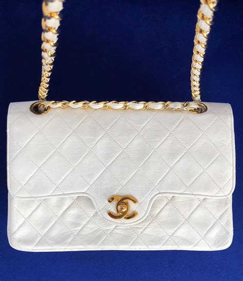 chanel wild stitch white tote bag|White Chanel bag vintage.